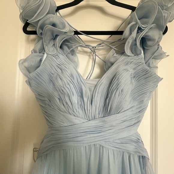Macduggal ruffle tiered cut out chiffon gown - Picture 8 of 11